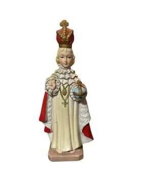 Vintage Ceramic Infant Jesus of Prague Child Religious Statue Figurine 8”